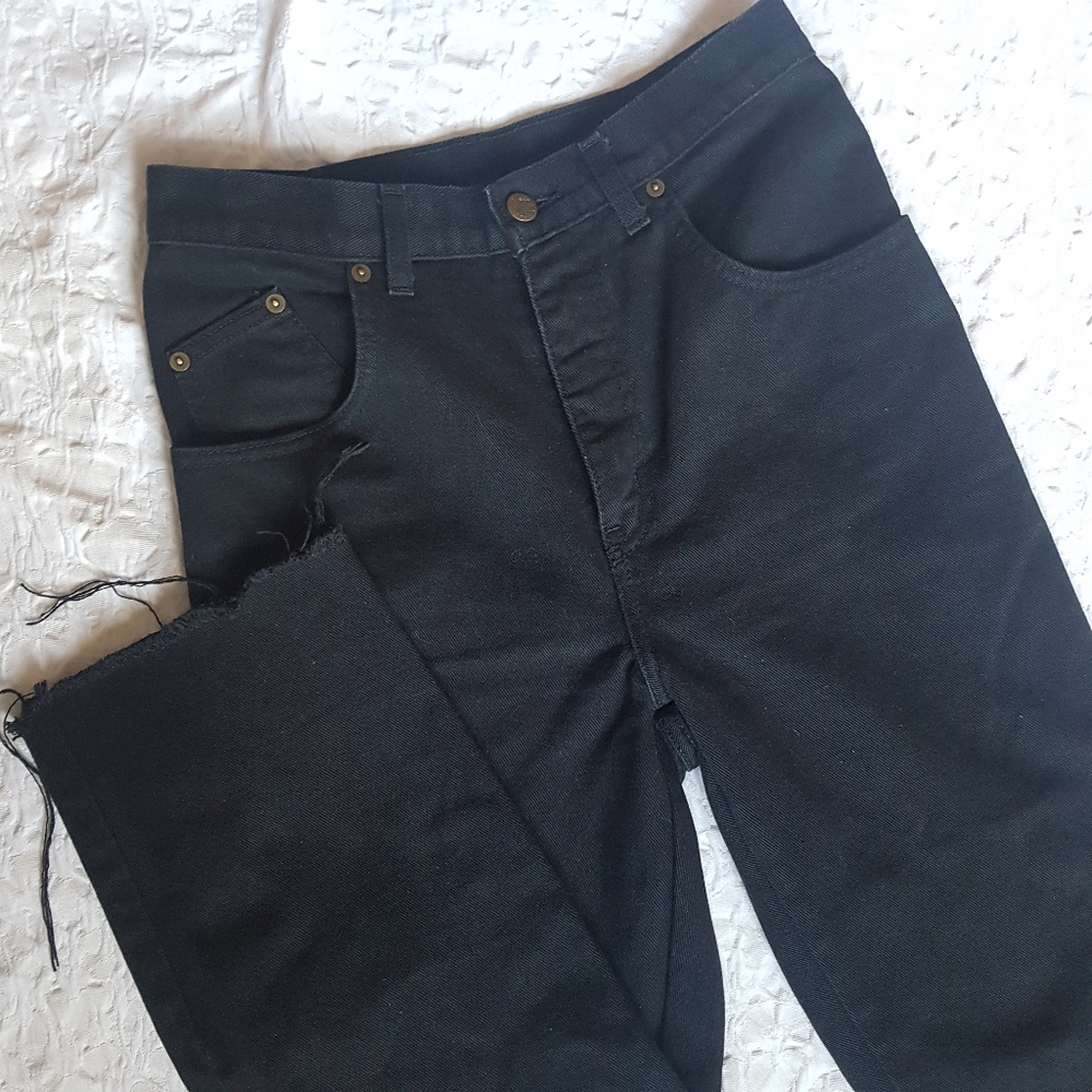 Ribcage super high waist black wide leg crop jeans